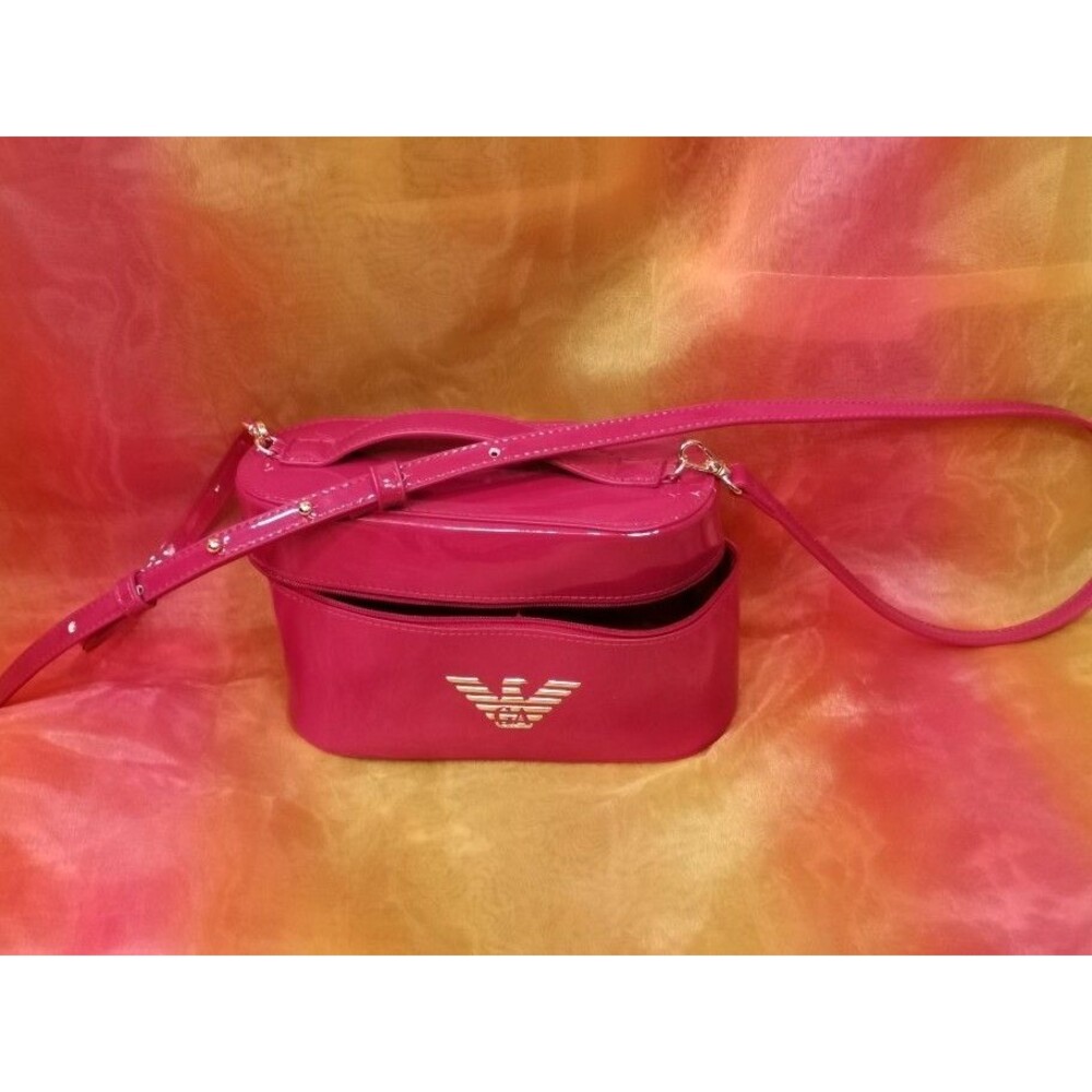 NEW ! Emporio Armani Mini Vanity Power Of You Glossy Magenta Purse Bags